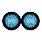 Vishuddha Chakra Mandala Print Car Coasters