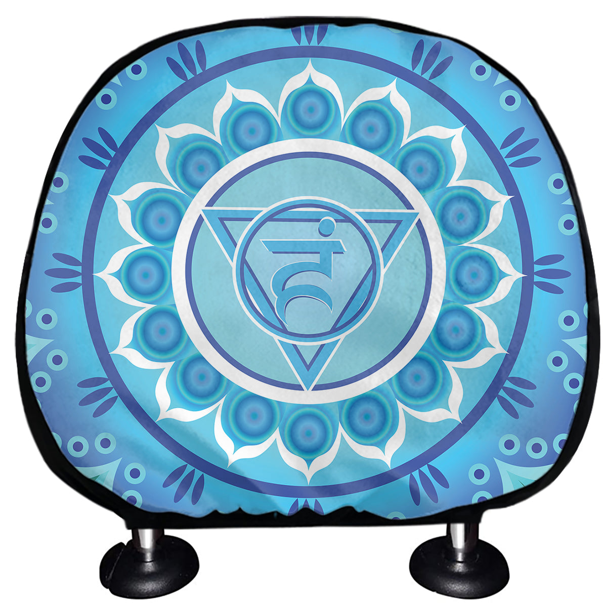 Vishuddha Chakra Mandala Print Car Headrest Covers