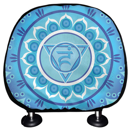 Vishuddha Chakra Mandala Print Car Headrest Covers