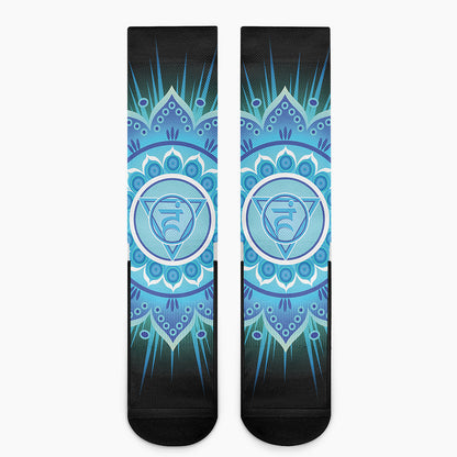 Vishuddha Chakra Mandala Print Crew Socks