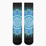 Vishuddha Chakra Mandala Print Crew Socks
