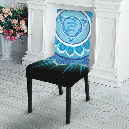 Vishuddha Chakra Mandala Print Dining Chair Slipcover