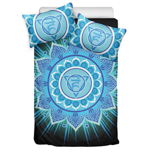 Vishuddha Chakra Mandala Print Duvet Cover Bedding Set