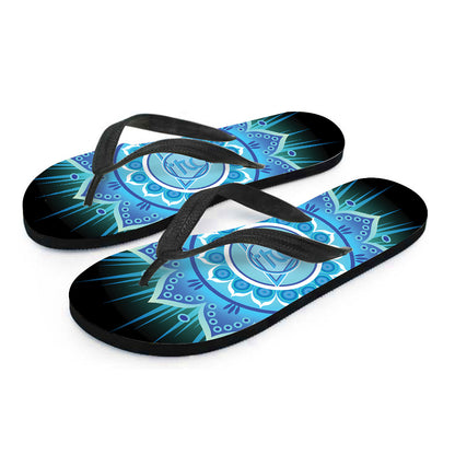 Vishuddha Chakra Mandala Print Flip Flops