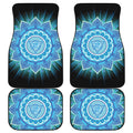 Vishuddha Chakra Mandala Print Front and Back Car Floor Mats
