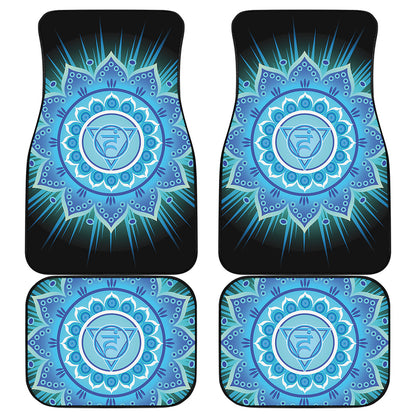 Vishuddha Chakra Mandala Print Front and Back Car Floor Mats