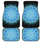 Vishuddha Chakra Mandala Print Front and Back Car Floor Mats