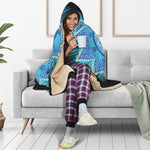 Vishuddha Chakra Mandala Print Hooded Blanket
