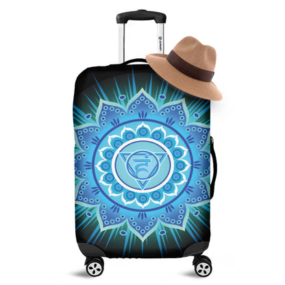 Vishuddha Chakra Mandala Print Luggage Cover