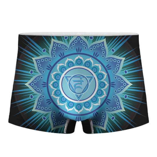 Vishuddha Chakra Mandala Print Men's Boxer Briefs