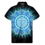 Vishuddha Chakra Mandala Print Men's Short Sleeve Shirt