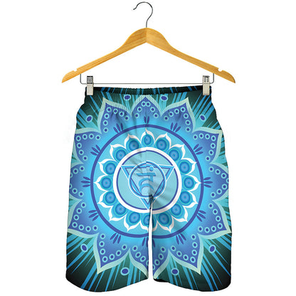 Vishuddha Chakra Mandala Print Men's Shorts