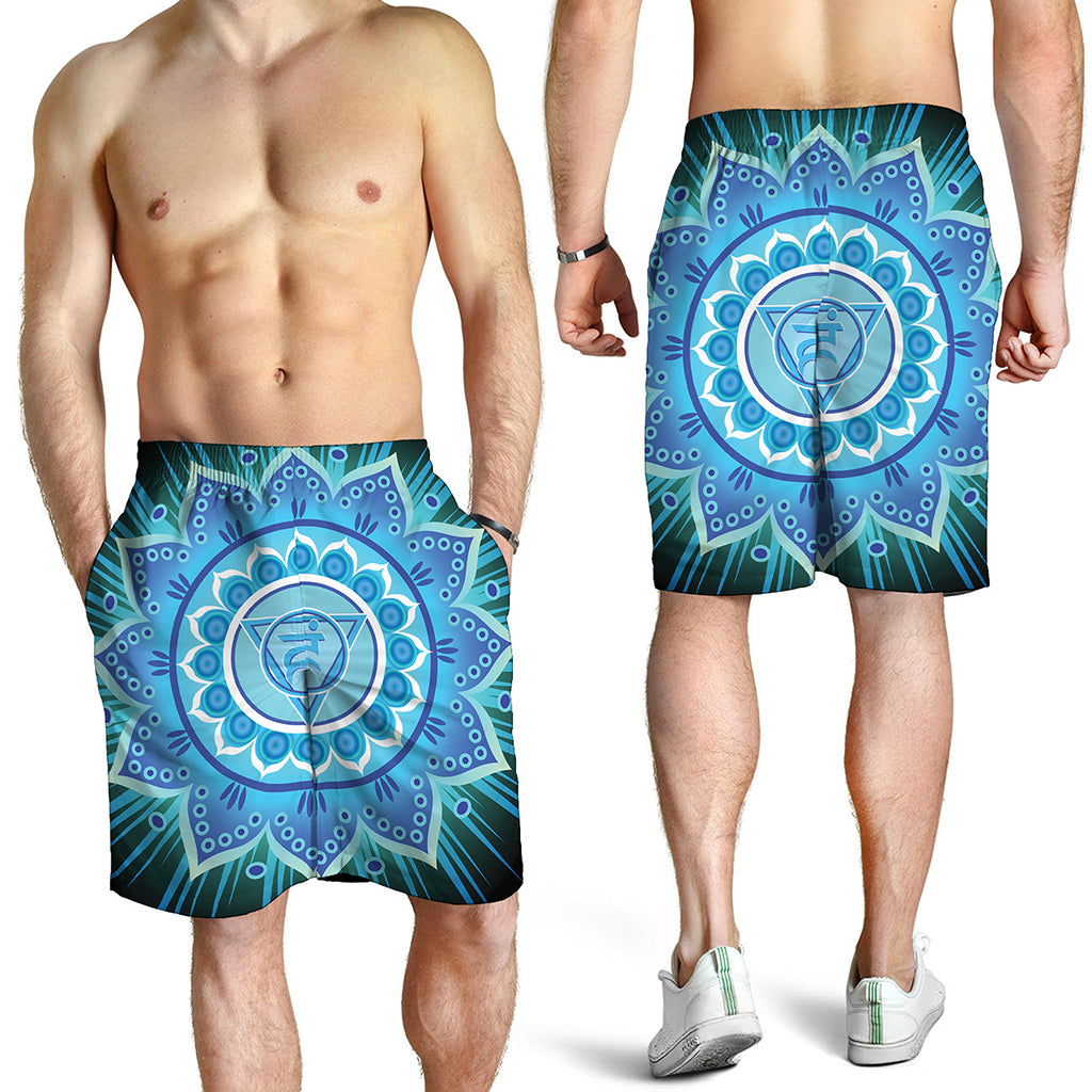 Vishuddha Chakra Mandala Print Men's Shorts