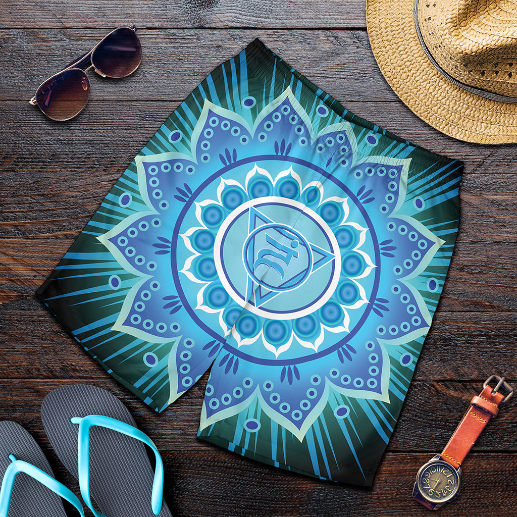 Vishuddha Chakra Mandala Print Men's Shorts