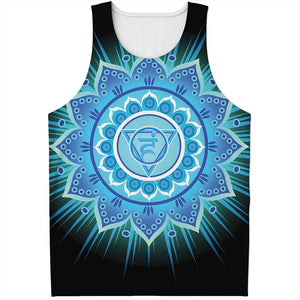 Vishuddha Chakra Mandala Print Men's Tank Top