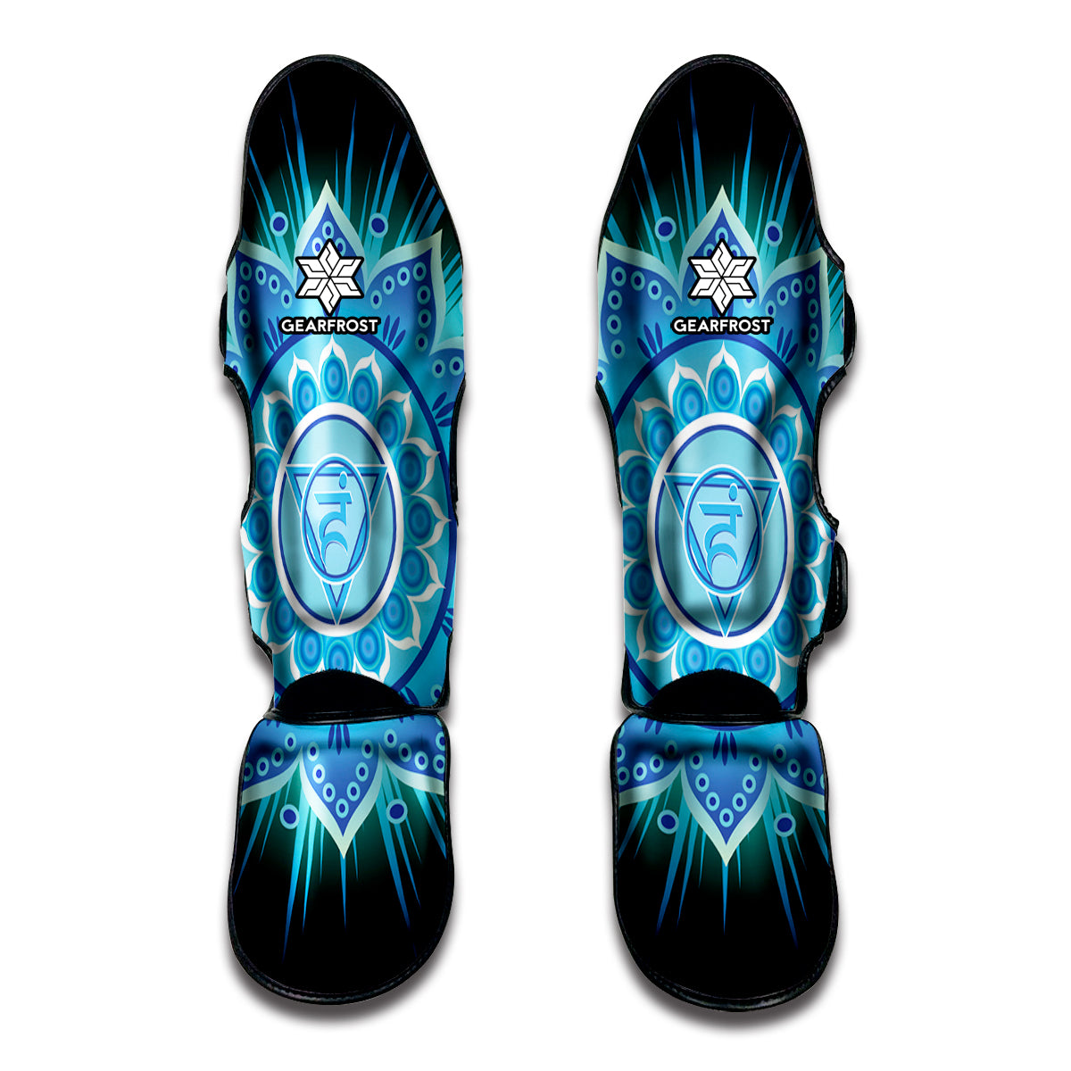 Vishuddha Chakra Mandala Print Muay Thai Shin Guard