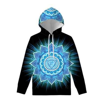 Vishuddha Chakra Mandala Print Pullover Hoodie