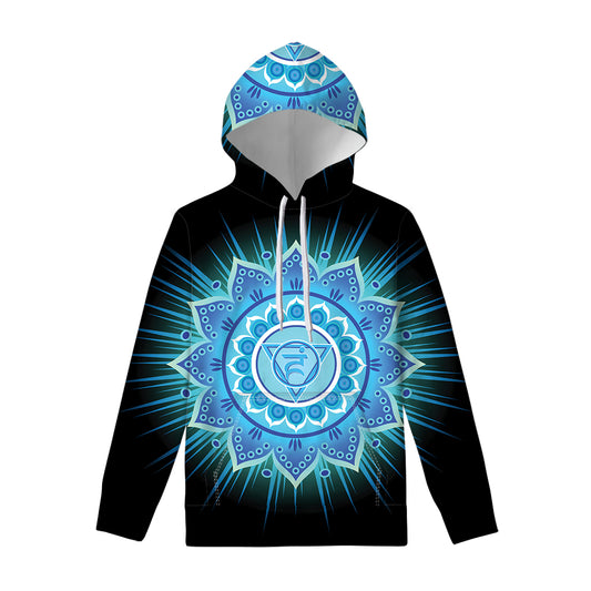 Vishuddha Chakra Mandala Print Pullover Hoodie