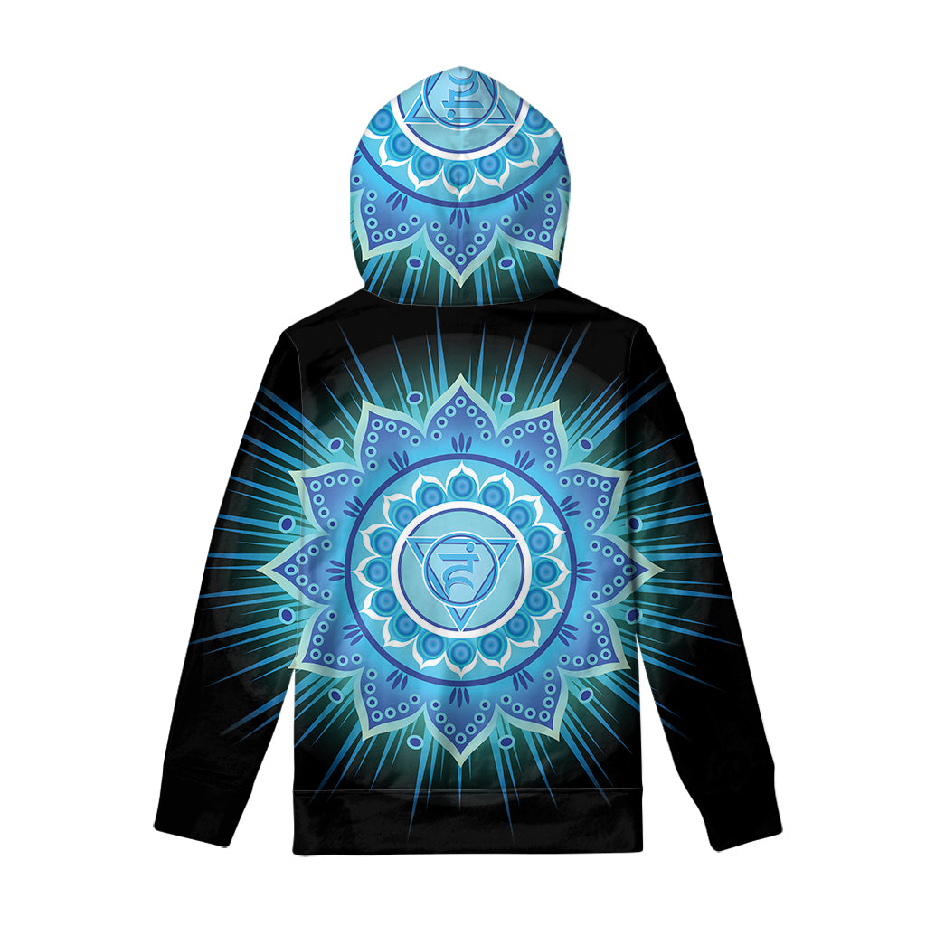 Vishuddha Chakra Mandala Print Pullover Hoodie