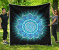 Vishuddha Chakra Mandala Print Quilt