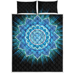 Vishuddha Chakra Mandala Print Quilt Bed Set