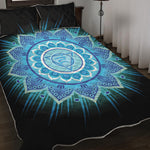 Vishuddha Chakra Mandala Print Quilt Bed Set