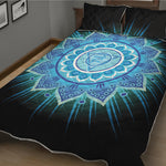 Vishuddha Chakra Mandala Print Quilt Bed Set
