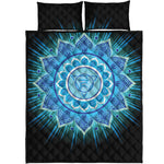 Vishuddha Chakra Mandala Print Quilt Bed Set