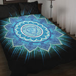 Vishuddha Chakra Mandala Print Quilt Bed Set
