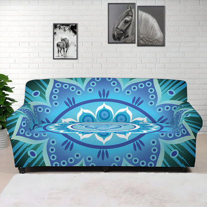 Vishuddha Chakra Mandala Print Sofa Cover