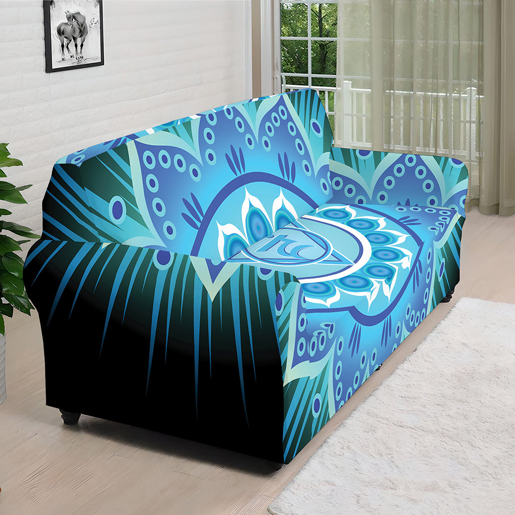 Vishuddha Chakra Mandala Print Sofa Cover