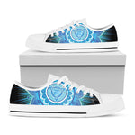 Vishuddha Chakra Mandala Print White Low Top Shoes