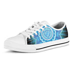 Vishuddha Chakra Mandala Print White Low Top Shoes