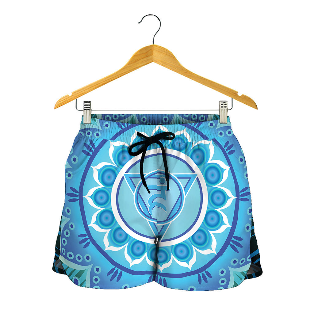 Vishuddha Chakra Mandala Print Women's Shorts