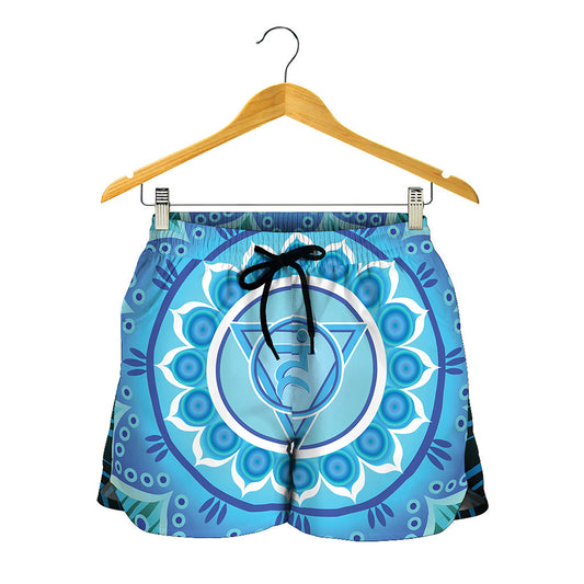 Vishuddha Chakra Mandala Print Women's Shorts