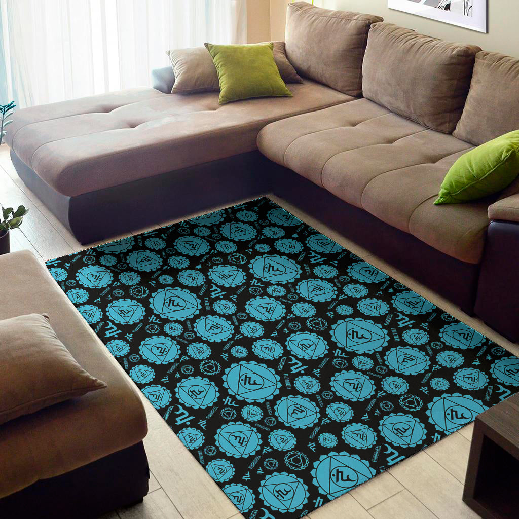 Vishuddha Chakra Pattern Print Area Rug