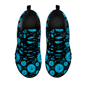 Vishuddha Chakra Pattern Print Black Sneakers