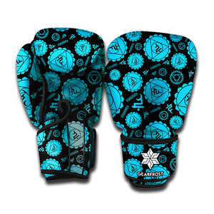 Vishuddha Chakra Pattern Print Boxing Gloves