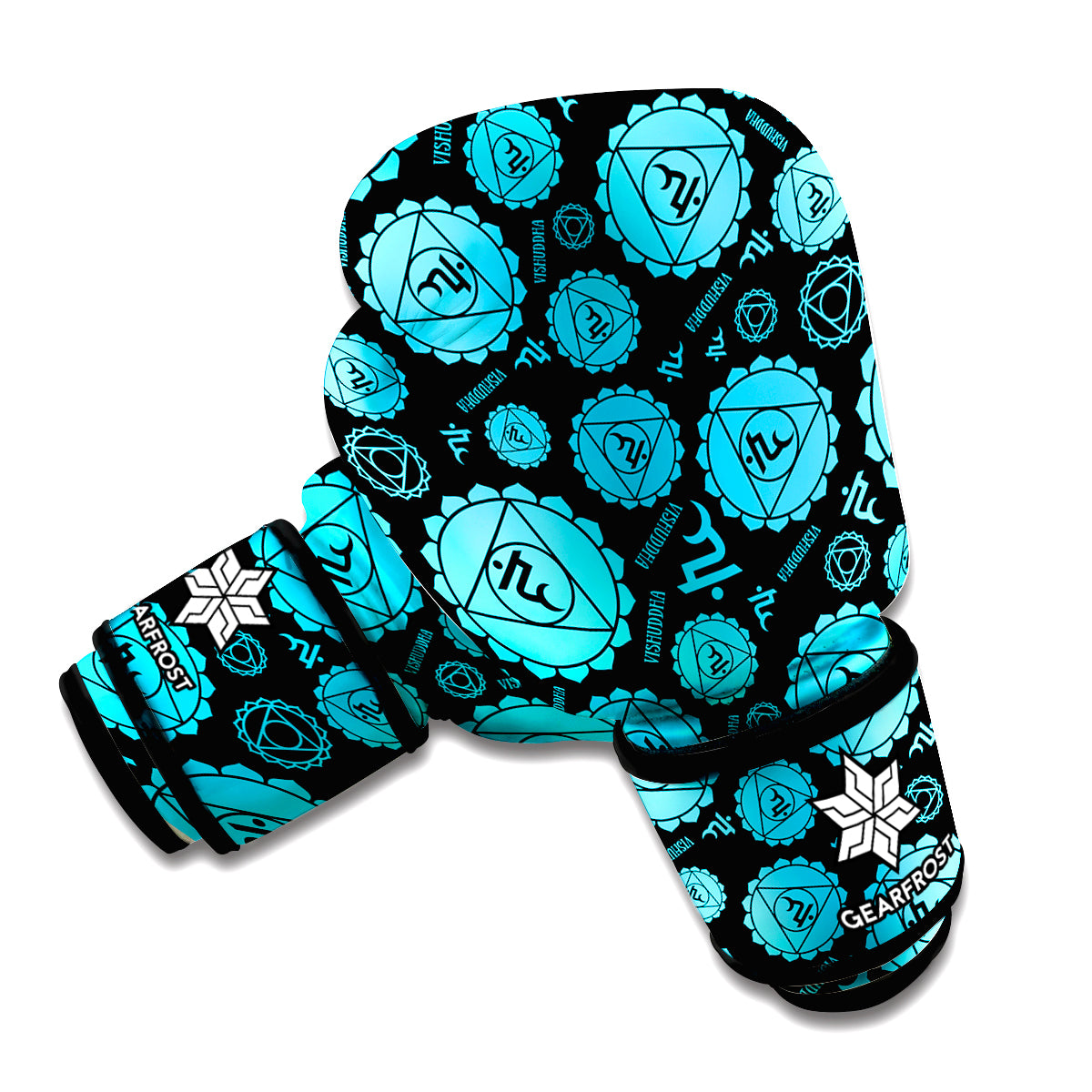 Vishuddha Chakra Pattern Print Boxing Gloves