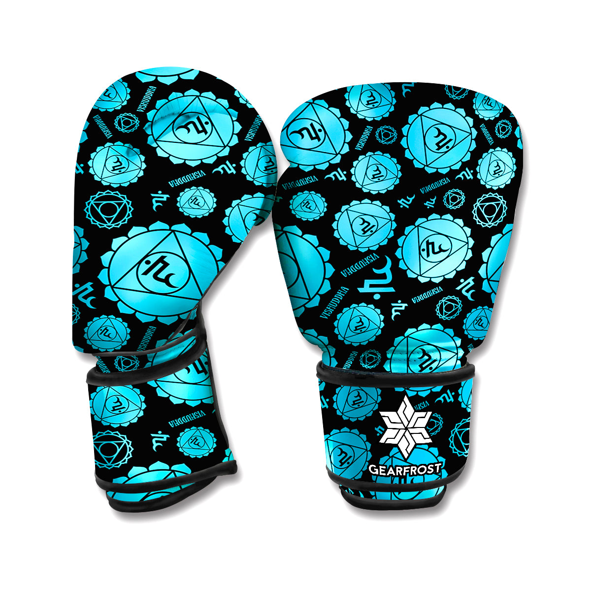 Vishuddha Chakra Pattern Print Boxing Gloves