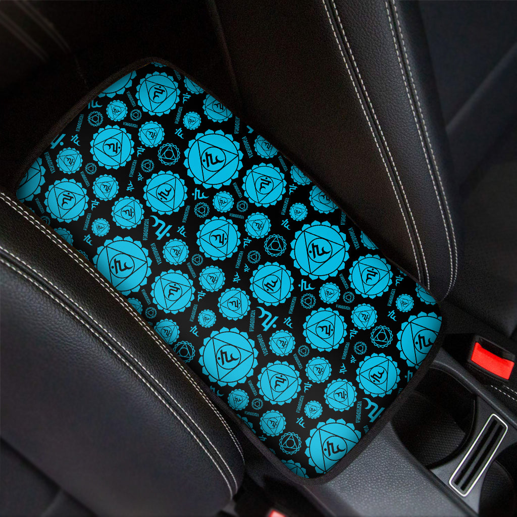 Vishuddha Chakra Pattern Print Car Center Console Cover