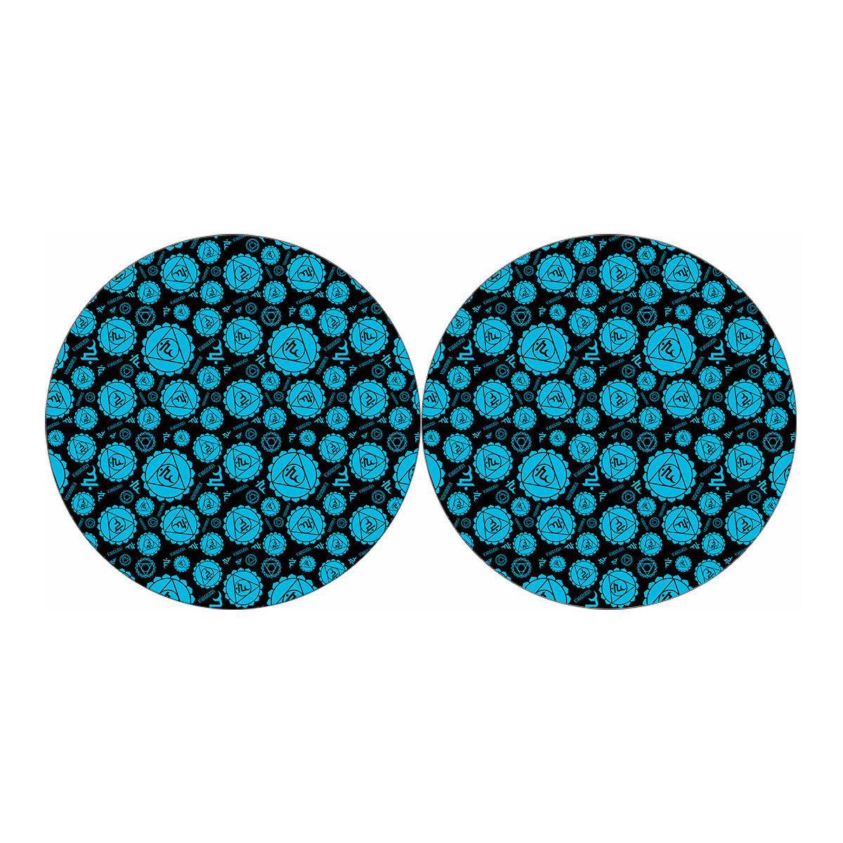 Vishuddha Chakra Pattern Print Car Coasters