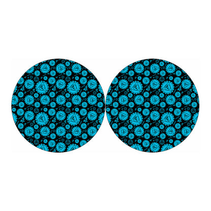 Vishuddha Chakra Pattern Print Car Coasters