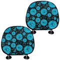 Vishuddha Chakra Pattern Print Car Headrest Covers