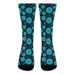 Vishuddha Chakra Pattern Print Crew Socks