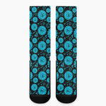 Vishuddha Chakra Pattern Print Crew Socks
