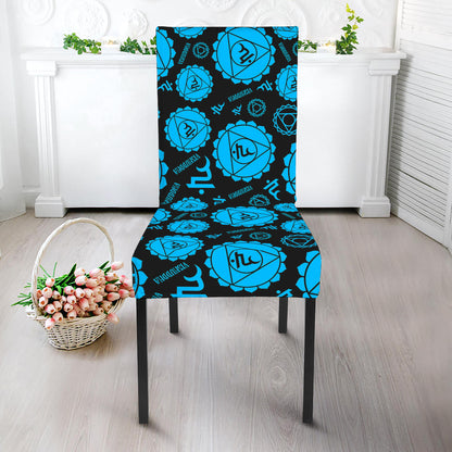 Vishuddha Chakra Pattern Print Dining Chair Slipcover