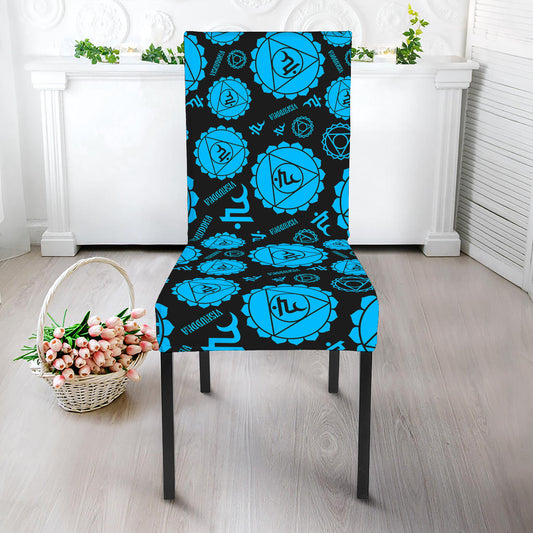 Vishuddha Chakra Pattern Print Dining Chair Slipcover