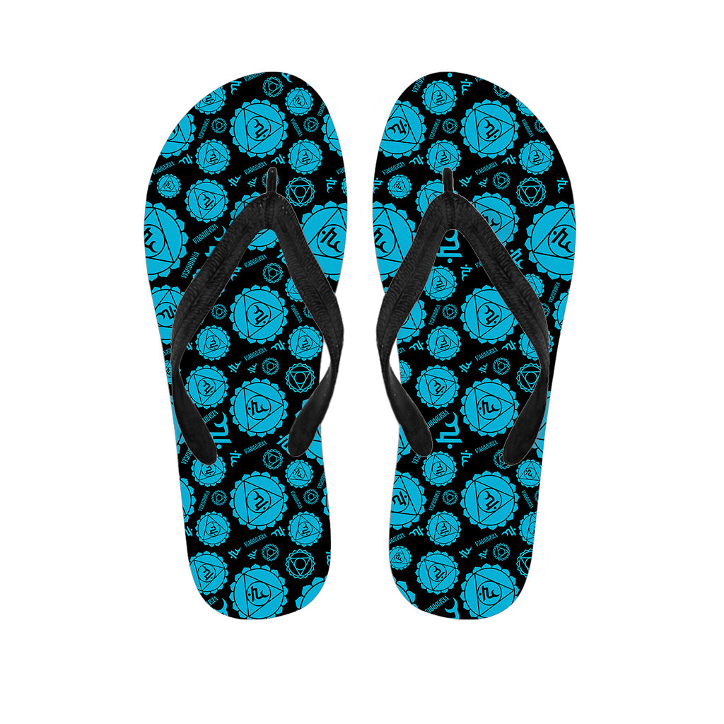 Vishuddha Chakra Pattern Print Flip Flops