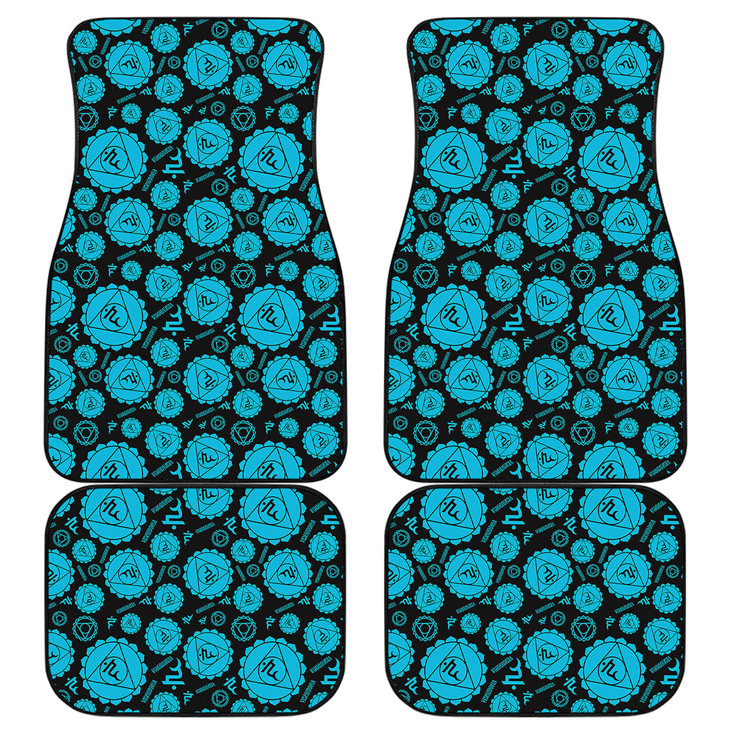 Vishuddha Chakra Pattern Print Front and Back Car Floor Mats